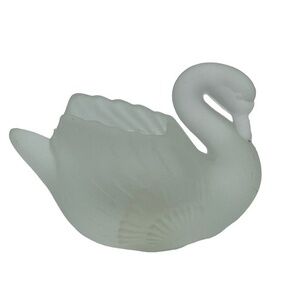 Vintage Frosted Swan Votive Holder Made in Taiwan